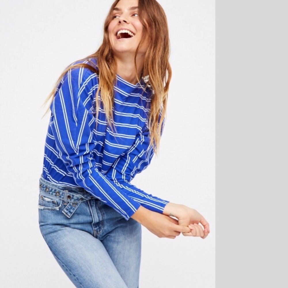 NWT Free People Ardmore Striped Top